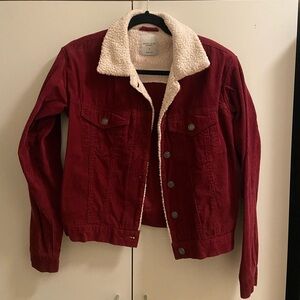 Womens Sherpa / corduroy trucker jacket